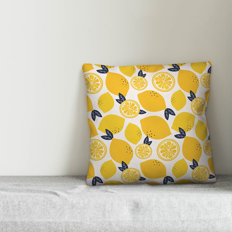 lemon print pillow